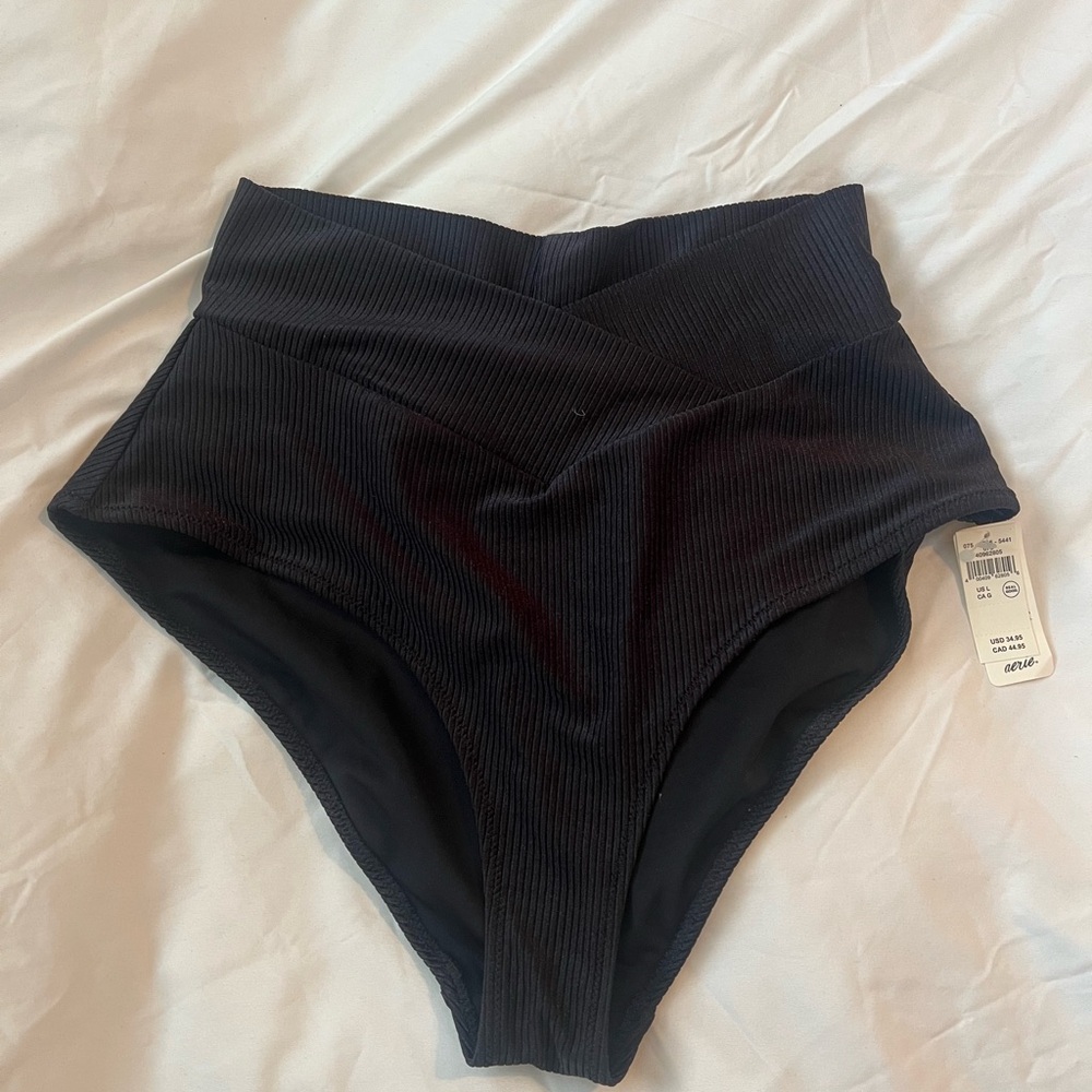 Aerie Black High-Waisted Bikini Bottom